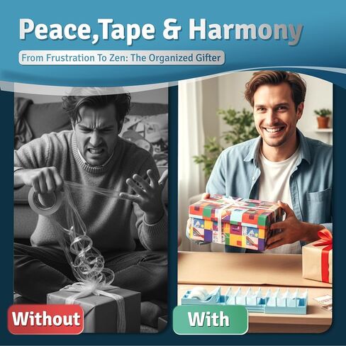 Double Tapes Dispenser 18 Tape Strips in Second Elegant Packaging for Unique Christmas Gift Heavy Duty Cutter Tools Effortless Compact Craft Paper Wrap Gadgets Office Desk Supplies in Saudi Arabia
