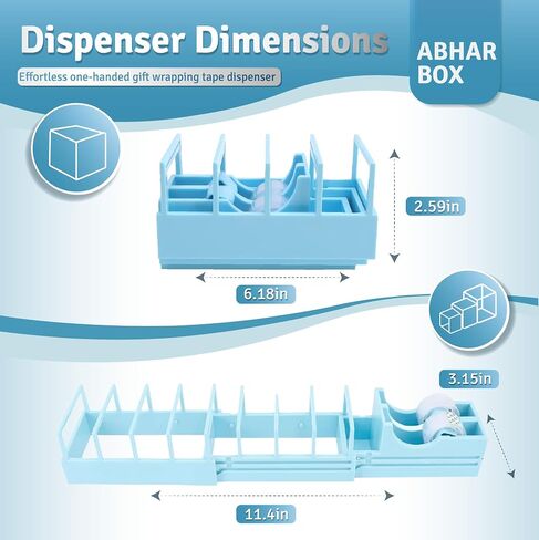 Double Tapes Dispenser 18 Tape Strips in Second Elegant Packaging for Unique Christmas Gift Heavy Duty Cutter Tools Effortless Compact Craft Paper Wrap Gadgets Office Desk Supplies in Saudi Arabia