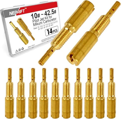 10# ~ 42.5# مجموعة الطيار النفاثة لمكربن ​​ميكوني، استبدال الطائرات البطيئة المتوافقة مع مكربنات RS HSR HS TM VM28/486 للمحرك الصغير للدراجات النارية ATV (14 قطعة) in Kuwait