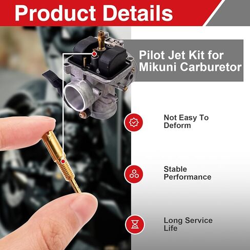 10# ~ 42.5# مجموعة الطيار النفاثة لمكربن ​​ميكوني، استبدال الطائرات البطيئة المتوافقة مع مكربنات RS HSR HS TM VM28/486 للمحرك الصغير للدراجات النارية ATV (14 قطعة) in Kuwait