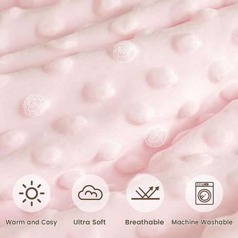 david's kids Micro Fleece Minky Baby Blanket for Girls with Double Layer and Soothing Raised Dots, Breathable and Soft Lightweight Receiving Blanket for Newborns, 30x40 Inches, Floral Flowers in Saudi Arabia
