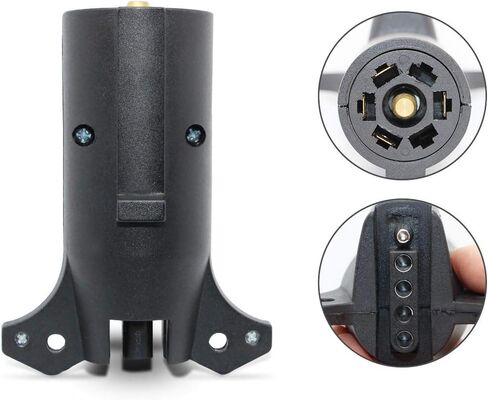 NEWSUN® 7 to 5 Pin Trailer Plug Adapter, 7 Way Round Plug Blade Connetor to 5 Way Flat Adapter, Wiring Harness Connector Plug, Versatile & Extendable Connection for Your Trailer, RV, Lighting in Saudi Arabia