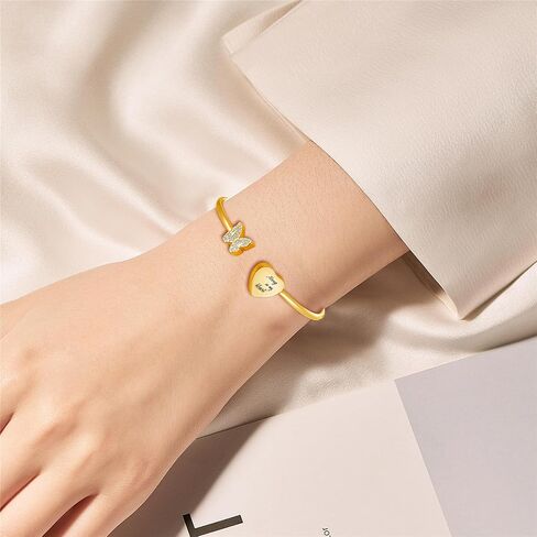 XIUDA Urn Bracelet for Human Ashes Butterfly Heart Ash Bracelet for Women Stainless Steel Openable Cuff Bangle Cremation Bracelet - Always in My Heart in Kuwait
