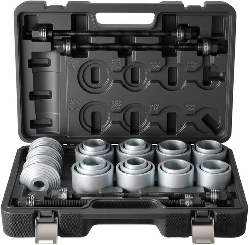 VEVOR Pull and Press Sleeve Kit, 28 PCS, Steel Bush Removal Insertion Sleeve Tools with Carrying Case, Compatible with LCV and HGV Engines, for Removing and Installing Bushings, Bearings, and Seals in Saudi Arabia