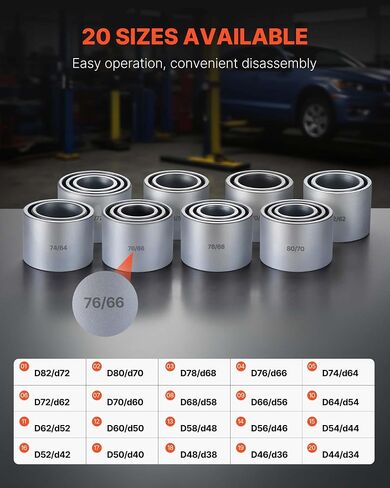 VEVOR Pull and Press Sleeve Kit, 28 PCS, Steel Bush Removal Insertion Sleeve Tools with Carrying Case, Compatible with LCV and HGV Engines, for Removing and Installing Bushings, Bearings, and Seals in Saudi Arabia