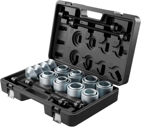 VEVOR Pull and Press Sleeve Kit, 28 PCS, Steel Bush Removal Insertion Sleeve Tools with Carrying Case, Compatible with LCV and HGV Engines, for Removing and Installing Bushings, Bearings, and Seals in Saudi Arabia