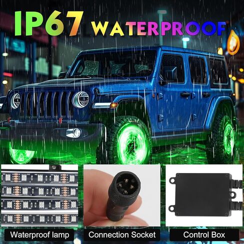 4 قطع 15.5 بوصة RGB LED أضواء حافة العجلة مع بلوتوث وجهاز تحكم عن بعد، مجموعات إضاءة حلقة العجلة مع إشارة الانعطاف ووظيفة الكبح أضواء الإطارات لشاحنة النقل الصغيرة (15.5 بوصة) in Kuwait