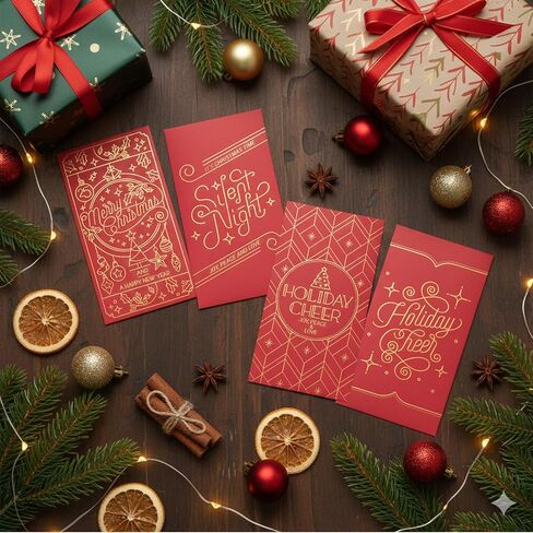 مظاريف نقود عيد الميلاد للهدايا النقدية، 20 حزمة من حاملات نقود عيد الميلاد بتصميم رقائق ذهبية، مغلفات النقود والعملات المعدنية للعطلات، سلسلة هوليداي سباركل، 3.5 × 6.5 بوصة in Kuwait
