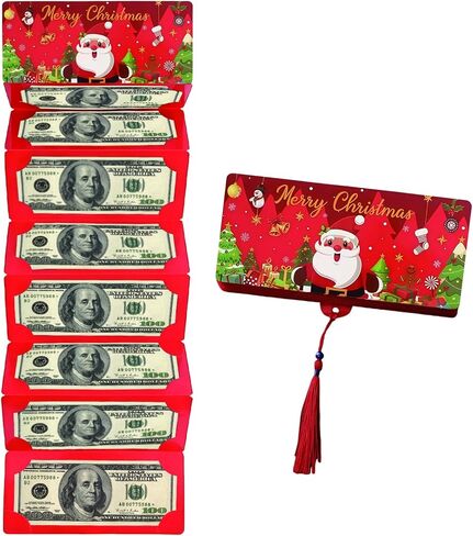 3 PCS Christmas Cash Gift Envelopes,Christmas Money Holders with 10 Slots for Cash Xmas Party Birthday Surprise Gifts for Women Men Boy Girls in Saudi Arabia