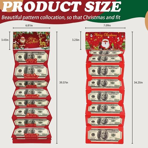 3 PCS Christmas Cash Gift Envelopes,Christmas Money Holders with 10 Slots for Cash Xmas Party Birthday Surprise Gifts for Women Men Boy Girls in Saudi Arabia