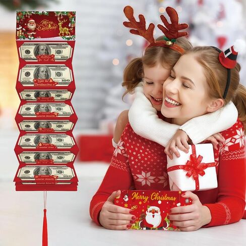 3 PCS Christmas Cash Gift Envelopes,Christmas Money Holders with 10 Slots for Cash Xmas Party Birthday Surprise Gifts for Women Men Boy Girls in Saudi Arabia
