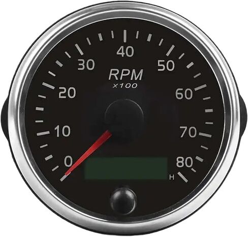 85MM Tachometer 0-8000RPM 12V/24V Amber/White Light RPM Gauge with Hourmeter for Gasoline Petrol Car Boat in Saudi Arabia