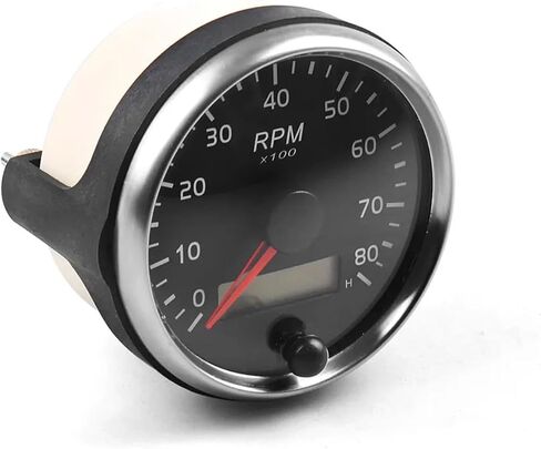 85MM Tachometer 0-8000RPM 12V/24V Amber/White Light RPM Gauge with Hourmeter for Gasoline Petrol Car Boat in Saudi Arabia