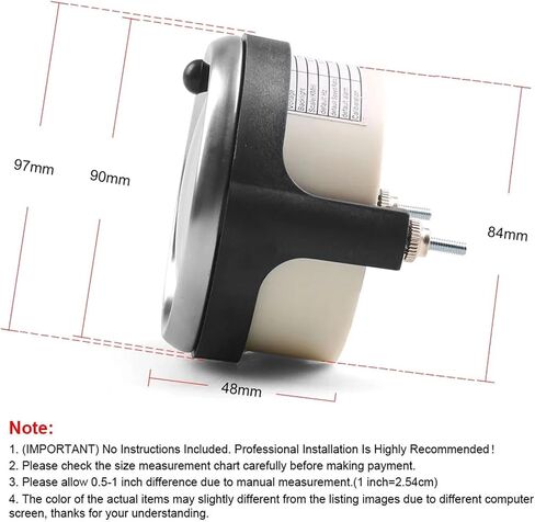 85MM Tachometer 0-8000RPM 12V/24V Amber/White Light RPM Gauge with Hourmeter for Gasoline Petrol Car Boat in Saudi Arabia