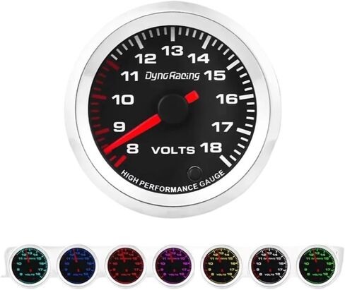 7 Colors 2'' 52mm Car Voltmeter 8-18 Volt Gauge Pointer Voltage Meter with Stepper Motor in Saudi Arabia