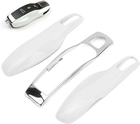Car Key Case for 911 Boxste Key Fob Protector Cover Shell Case Trim Replacement (White + Silver) in Saudi Arabia