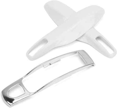 Car Key Case for 911 Boxste Key Fob Protector Cover Shell Case Trim Replacement (White + Silver) in Saudi Arabia