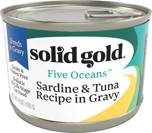 حزمة متنوعة من طعام القطط الرطب من نوع Solid Gold Surf & Turf - طعام القطط المعلب المصنوع من البروتين الحقيقي للقطط من جميع الأعمار - طعام رطب خالٍ من الحبوب للمعدة الحساسة - علبة 12 قيراط/3 أوقية in Kuwait