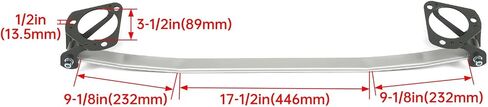 Suitable for Aluminum Front Tower Strut Brace Bar - Compatible with 2007-2013 Infiniti G37 & G25 - Enhances Shock Tower Suspension - Sleek Silver Finish in Saudi Arabia