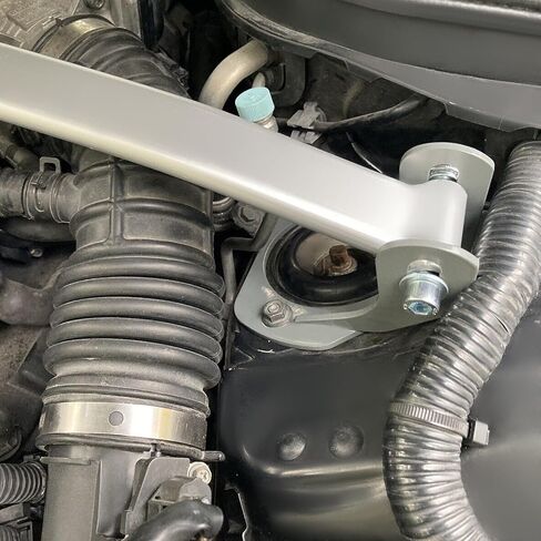 Suitable for Aluminum Front Tower Strut Brace Bar - Compatible with 2007-2013 Infiniti G37 & G25 - Enhances Shock Tower Suspension - Sleek Silver Finish in Saudi Arabia