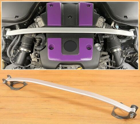 Suitable for Aluminum Front Tower Strut Brace Bar - Compatible with 2007-2013 Infiniti G37 & G25 - Enhances Shock Tower Suspension - Sleek Silver Finish in Saudi Arabia