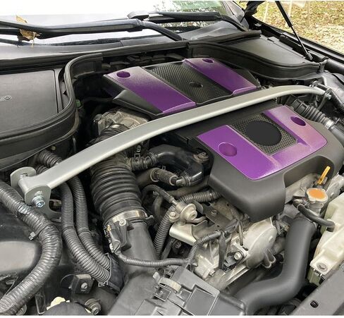 Suitable for Aluminum Front Tower Strut Brace Bar - Compatible with 2007-2013 Infiniti G37 & G25 - Enhances Shock Tower Suspension - Sleek Silver Finish in Saudi Arabia