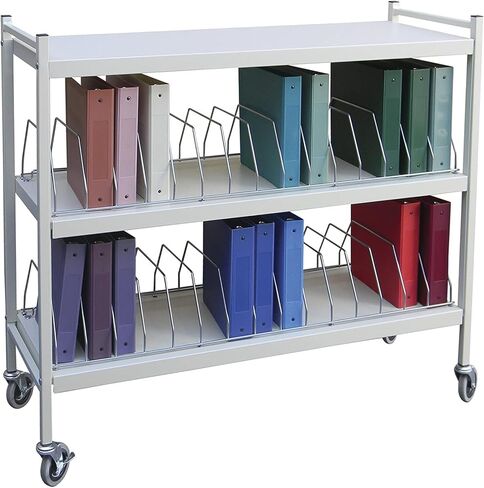 Omnimed Style American Made Extra Wide Open Chart Rack, 2 Tier (30 Capacity), Light Gray in Saudi Arabia