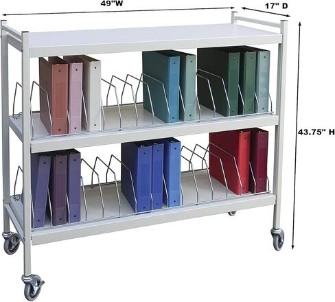 Omnimed Style American Made Extra Wide Open Chart Rack, 2 Tier (30 Capacity), Light Gray in Saudi Arabia
