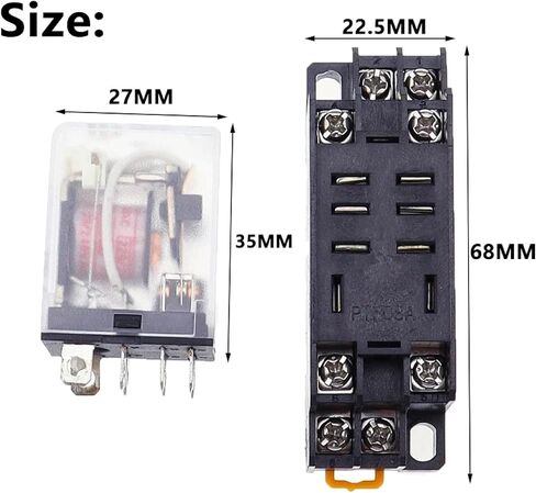 مرحل الطاقة LY2NJ DPDT مع قاعدة المقبس، 8 Pin HH62P JQX-13F، أتمتة التحكم الصناعي (48V DC) in Saudi Arabia