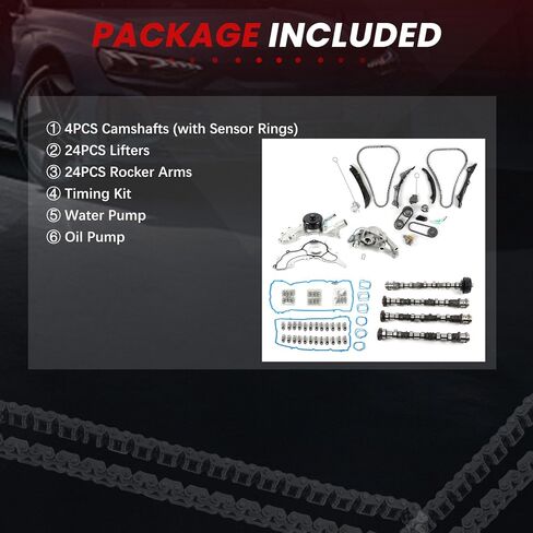 Left Right Camshaft Rocker Arms Lifters 3.6L Fit For Grand Caravan 2011-2016 for Grand Cherokee 2011-2015 for Ram 1500 13-16 with Timing Chain Kit Oil Water Pump for Durango Journey in Kuwait