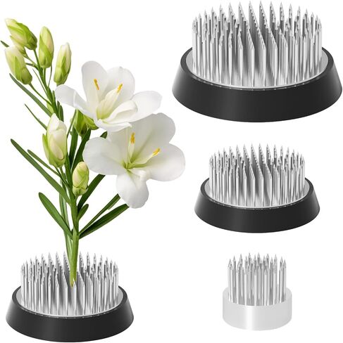 3 Pcs Flower Frog Pin Holder, Round Metal Flower Frog Vase Arranger Pin Holder, for Ikebana, Home Decoration Craft, DIY Flower Craft Arrangements (Silver) in Saudi Arabia