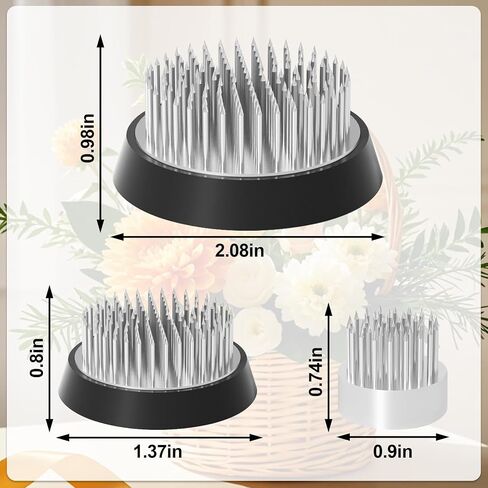 3 Pcs Flower Frog Pin Holder, Round Metal Flower Frog Vase Arranger Pin Holder, for Ikebana, Home Decoration Craft, DIY Flower Craft Arrangements (Silver) in Saudi Arabia