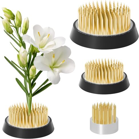 3 Pcs Flower Frog Pin Holder, Round Metal Flower Frog Vase Arranger Pin Holder, for Ikebana, Home Decoration Craft, DIY Flower Craft Arrangements (Silver) in Saudi Arabia