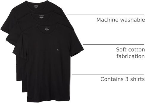 Emporio Armani Men's Cotton Crew Neck T-Shirt, 3-Pack in Kuwait