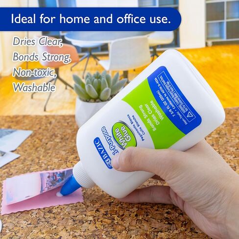 BAZIC Jumbo White Glue 7.62 Oz. (225 mL), All Purpose Adhesive Bond Photo DIY Craft Slime Making, for Office School Home Art Projects, 1-Pack in Saudi Arabia