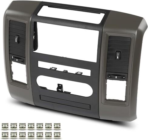 Radio Bezel Trim Panel Dashboard Stereo Surround Frame Compatible with Dodge Ram 2009 2010 2011 2012 Silver in Saudi Arabia
