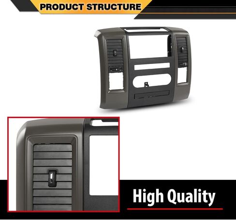 Radio Bezel Trim Panel Dashboard Stereo Surround Frame Compatible with Dodge Ram 2009 2010 2011 2012 Silver in Saudi Arabia