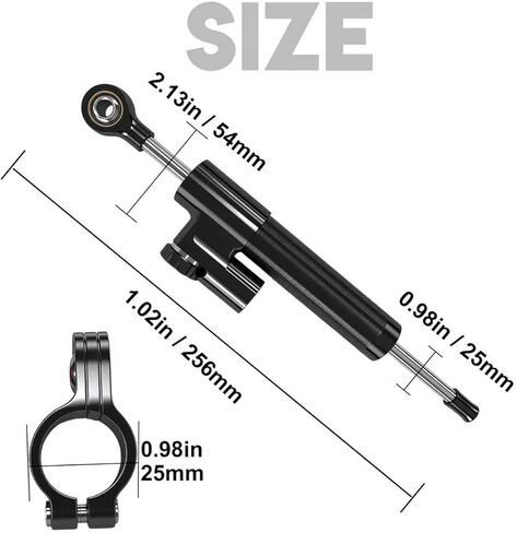10-Inch Universal For Motorcycle Steering Damper Stabilizer Steering Stabilizer for R3 R6 R15 R125 R25 FZ1 FZ8 FZ09 MT09 ZX6R ZX14R GSXR600 CBR600RR 1000RR CB400 CB1000 GSX1300R (Black) in Kuwait