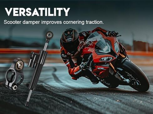 10-Inch Universal For Motorcycle Steering Damper Stabilizer Steering Stabilizer for R3 R6 R15 R125 R25 FZ1 FZ8 FZ09 MT09 ZX6R ZX14R GSXR600 CBR600RR 1000RR CB400 CB1000 GSX1300R (Black) in Kuwait