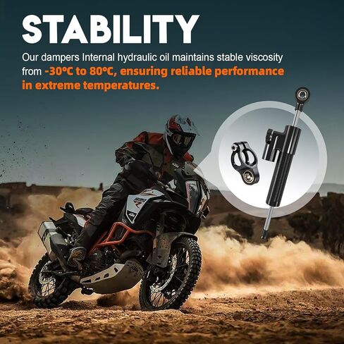 10-Inch Universal For Motorcycle Steering Damper Stabilizer Steering Stabilizer for R3 R6 R15 R125 R25 FZ1 FZ8 FZ09 MT09 ZX6R ZX14R GSXR600 CBR600RR 1000RR CB400 CB1000 GSX1300R (Black) in Kuwait