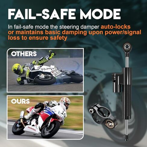 10-Inch Universal For Motorcycle Steering Damper Stabilizer Steering Stabilizer for R3 R6 R15 R125 R25 FZ1 FZ8 FZ09 MT09 ZX6R ZX14R GSXR600 CBR600RR 1000RR CB400 CB1000 GSX1300R (Black) in Kuwait