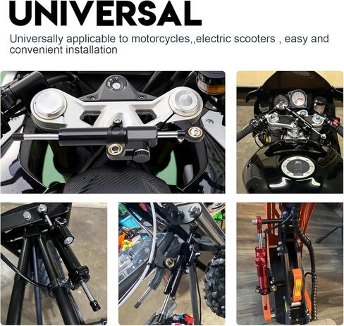 10-Inch Universal For Motorcycle Steering Damper Stabilizer Steering Stabilizer for R3 R6 R15 R125 R25 FZ1 FZ8 FZ09 MT09 ZX6R ZX14R GSXR600 CBR600RR 1000RR CB400 CB1000 GSX1300R (Black) in Kuwait