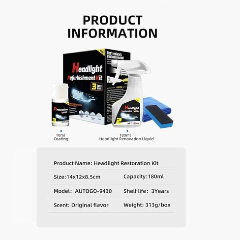 Automotive Headlight Restoration Kits, Headlamp Repair Kits,Car Light Polisher Cleaning Kits Ceramic Coating Spray Shiny Stuff,Only for Headlight Cleaner Polishing in Saudi Arabia