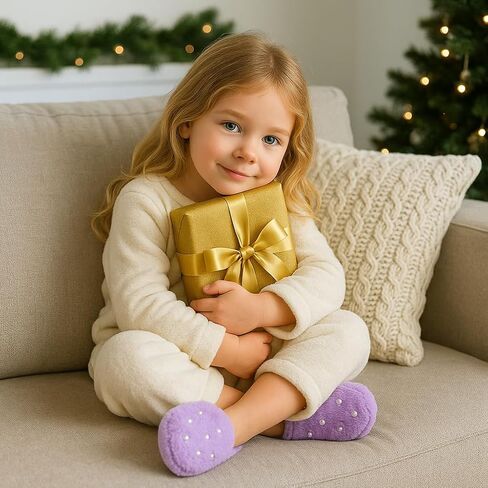 Girls Mermaid House Slippers Rainbow Faux Fur Non-Slip Comfy House Shoes for Kids Bedroom Indoor Outdoor in Saudi Arabia