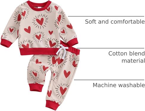 Kupretty Baby Boy Christmas Outfit Toddler Winter Clothes Santa Long Sleeve Crewneck Sweatshirts + Pants Clothing Sets in Saudi Arabia