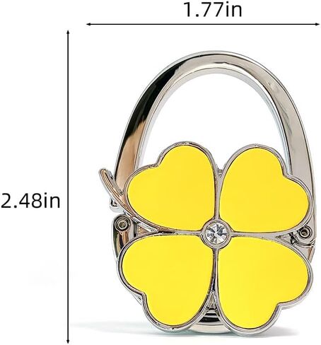 Clover Design Foldable Handbag Hanger - Portable Purse Hook for Table, Chair, or Counter - Compact & Sturdy Bag Holder for Women - Blue in Saudi Arabia