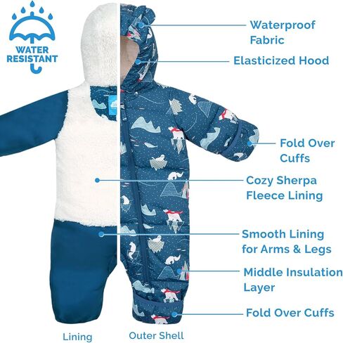 JAN & JUL Toasty-Dry Waterproof Winter Puffer Suit with Insulation for Baby in Kuwait