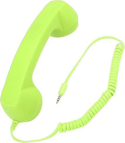 GOTOTOP Retro Telephone Receiver, One Touch Answer Volume Control Sound with 3.5mm Plug for Smartphone PC (Black) in Saudi Arabia