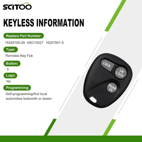 SCITOO 1 X Remotes Key Fob for Chevy for Astro for Tahoe for Suburban 1500 for GMC for Yukon for Jimmy for Sonoma 1997-2002 16245100-29 ABO1502T 16207901-5 in Saudi Arabia