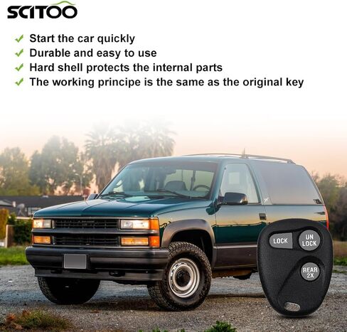 SCITOO 1 X Remotes Key Fob for Chevy for Astro for Tahoe for Suburban 1500 for GMC for Yukon for Jimmy for Sonoma 1997-2002 16245100-29 ABO1502T 16207901-5 in Saudi Arabia